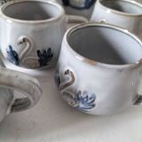 Stoneware tea set with swan decor – Hygge & Lagom spirit