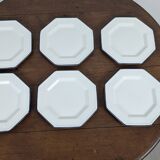 Set of 6 octagonal dessert plates by Johnson Brothers