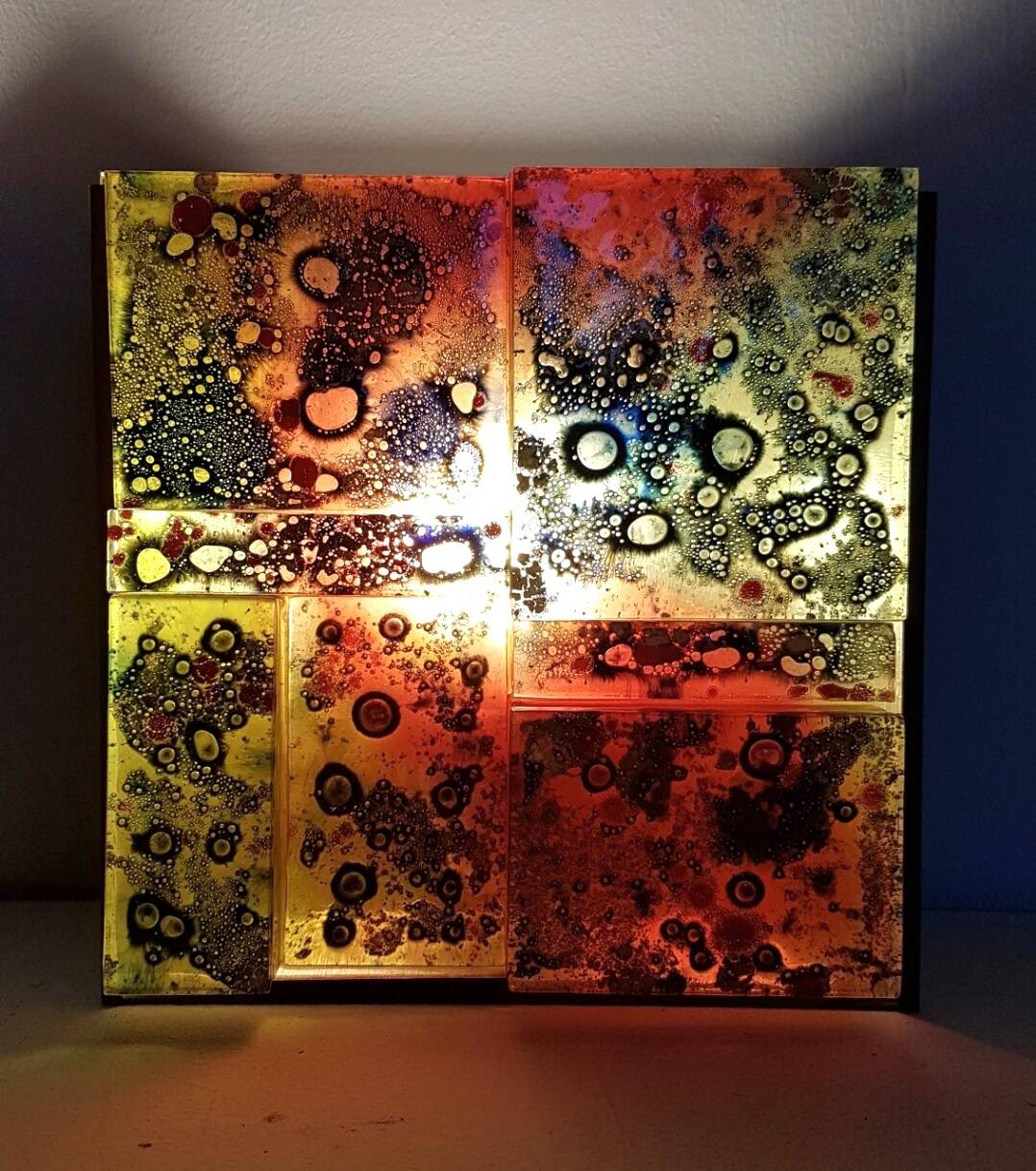 3 x Raak coloured glass wall sconces lamps Willem van Oyen