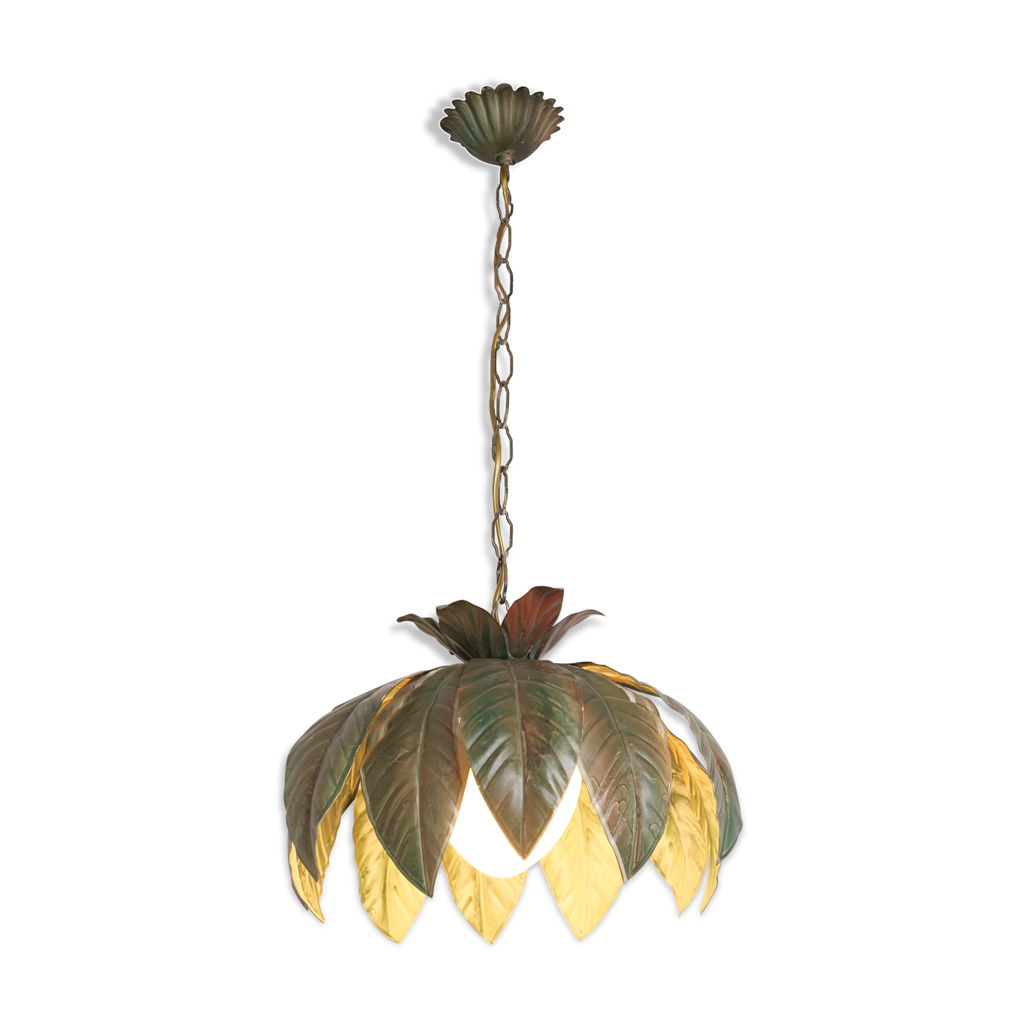 Suspension vegetal pattern green leaves