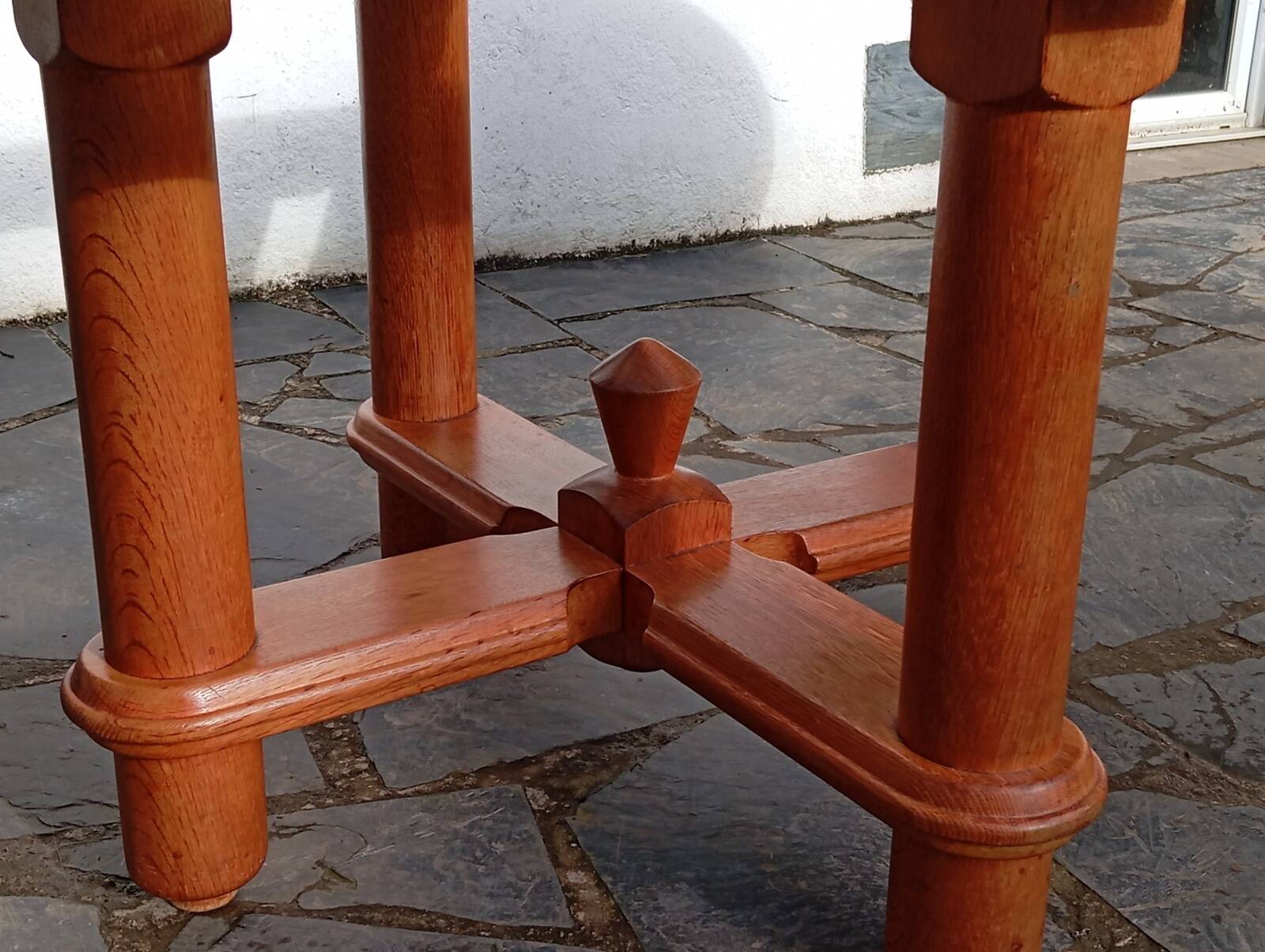 Large oak table by Guillerme & Chambron