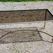 Chrome metal coffee table with smoked glass top in neoclassical style, 1970s.