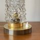 Vintage tulip-shaped table, desk, and bedside lamp with antique glass shade and brass base