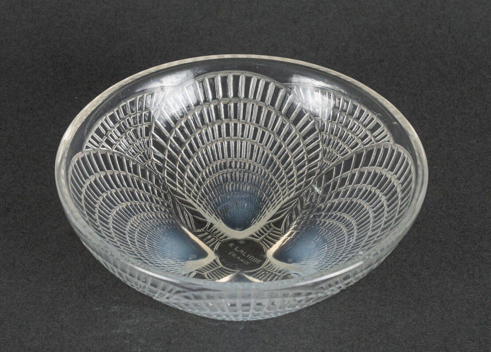Lalique France opalescent scallop bowl numbered 3204