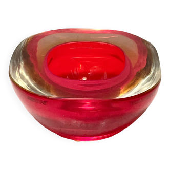 Ashtray Sommerso Murano red 60 years