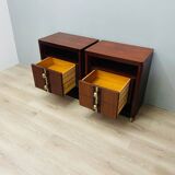Pair of vintage 1960s bedside tables in rosewood italian design
