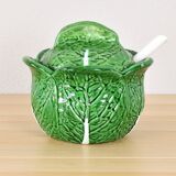 Vintage Ceramic Bordallo Pinheiro Cabbage Tureen Bowl, Portugal 60s