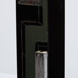 Vase Art Déco en verre opalin noir vert Anatole Riecke 1939