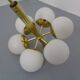 Sputnik brass and glass ceiling chandelier from Kaiser Idell / Kaiser Leuchten, Germany, 1960s