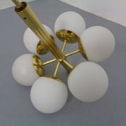 Sputnik brass and glass ceiling chandelier from Kaiser Idell / Kaiser Leuchten, Germany, 1960s