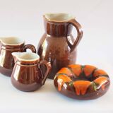 Brown enamel pitcher