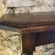 Oak console and walnut feet