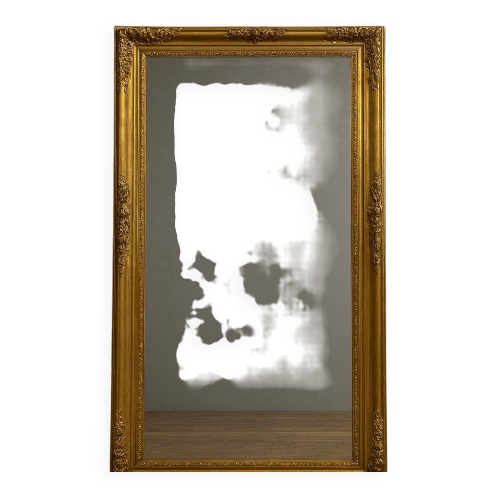 Empire period mirror in wood and gilded stucco circa 1810-1820