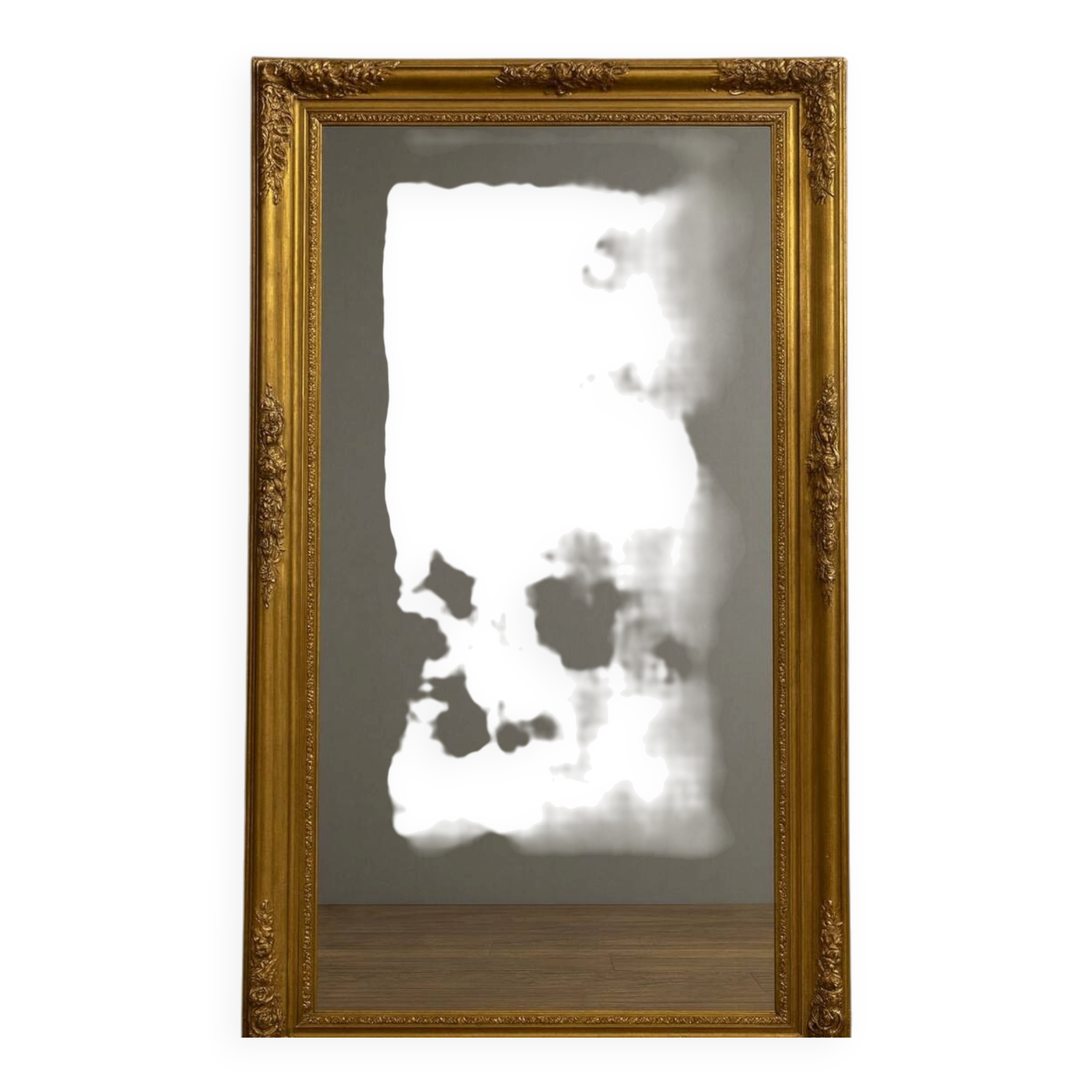 Empire period mirror in wood and gilded stucco circa 1810-1820