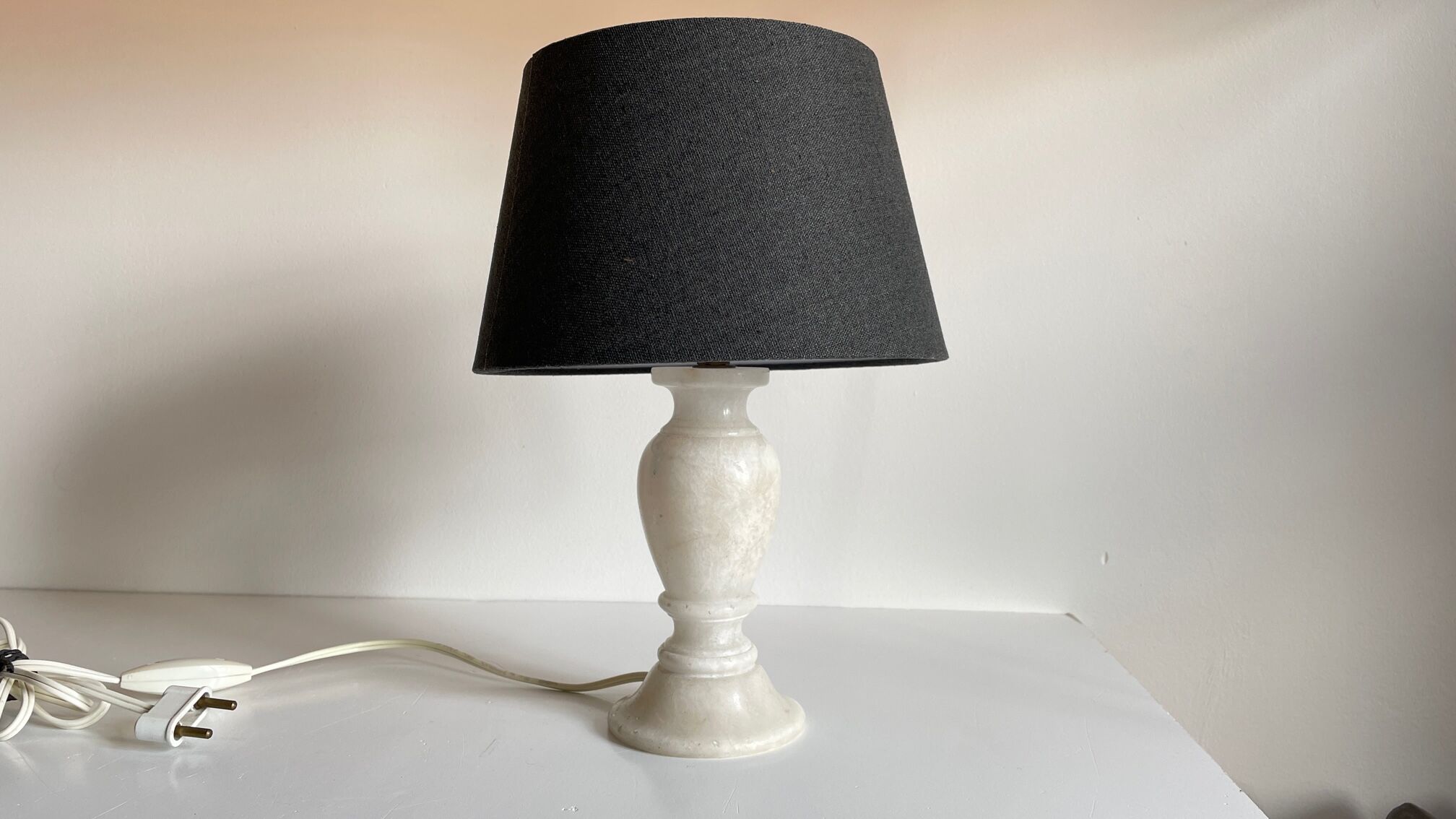 Lampe pieds en pierre d’albatre vintage