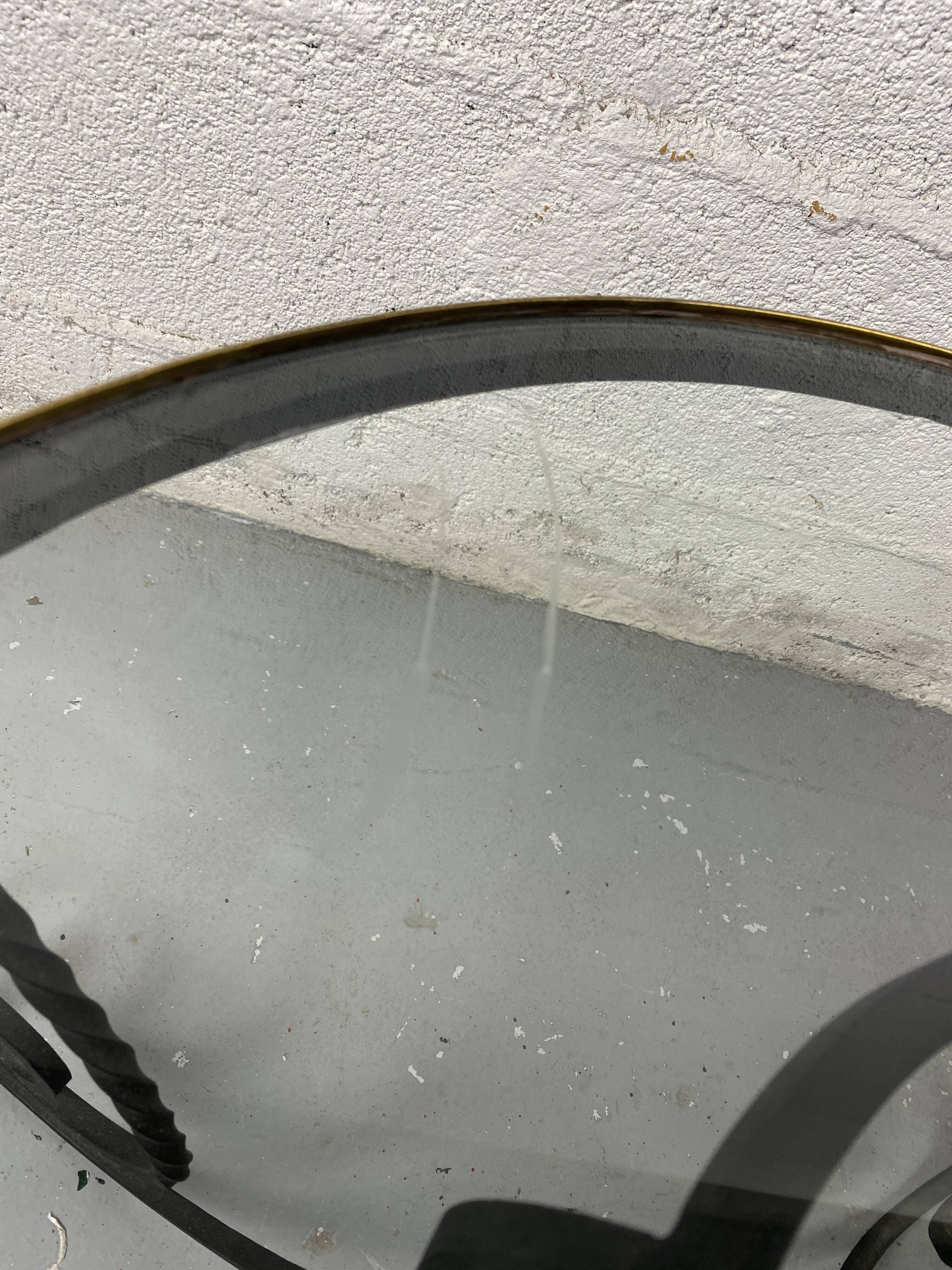 Wrought iron coffee table and glass top