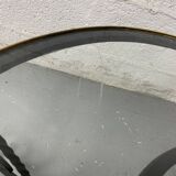 Table basse en fer forgé et plateau en verre