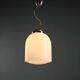 Vintage aluminium and white glass chandelier, design, Italy, 1970s.