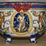 Cache-pot "poséidon" de faïence de Gien