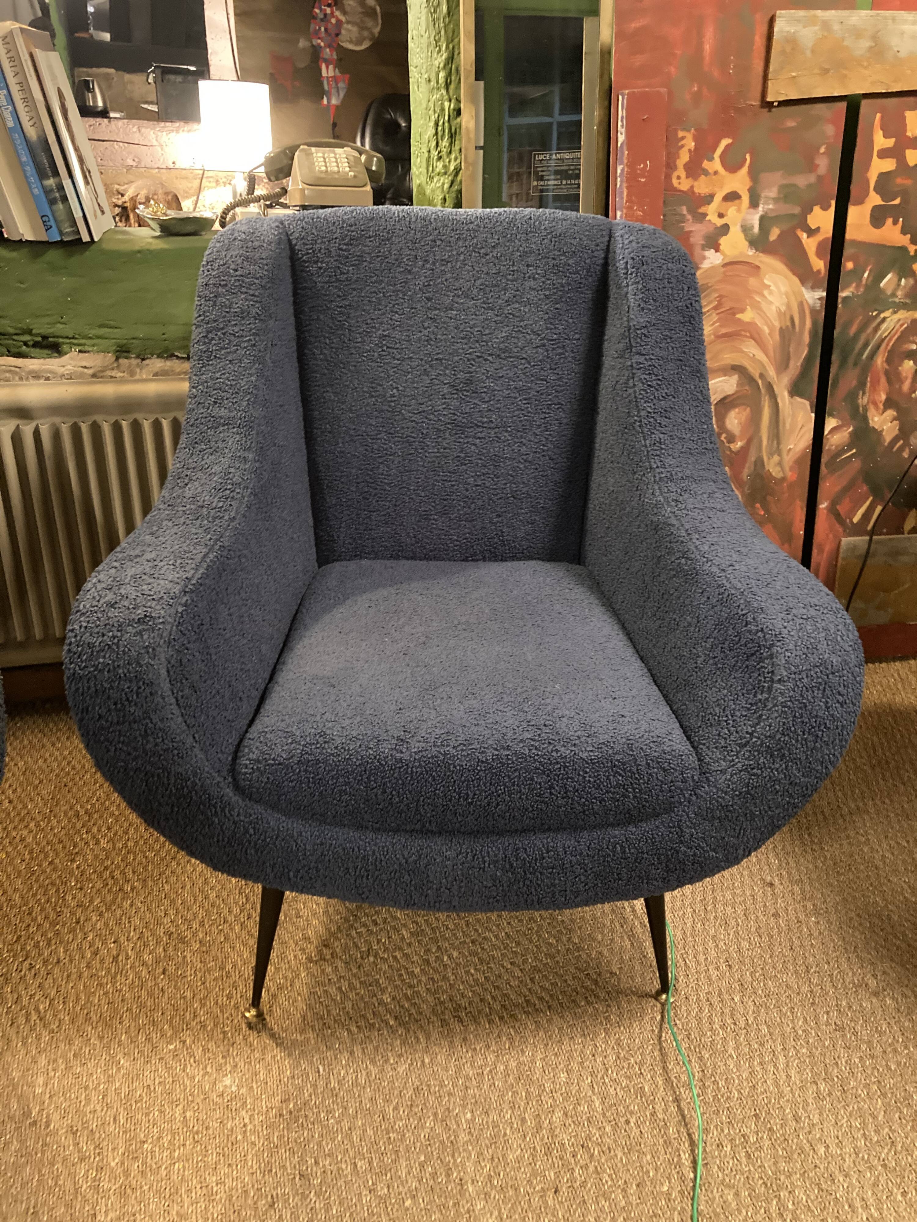 Pair of Italian armchairs 1950 design isa bergam