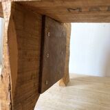 Brutalist low chair in solid wood