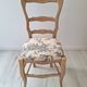 Country chair in blue toile de Jouy