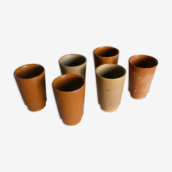 Set of 6 vintage stoneware cups