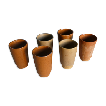 Set of 6 vintage stoneware cups