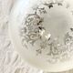 Ceiling light in glass and silver metal, flowery decor