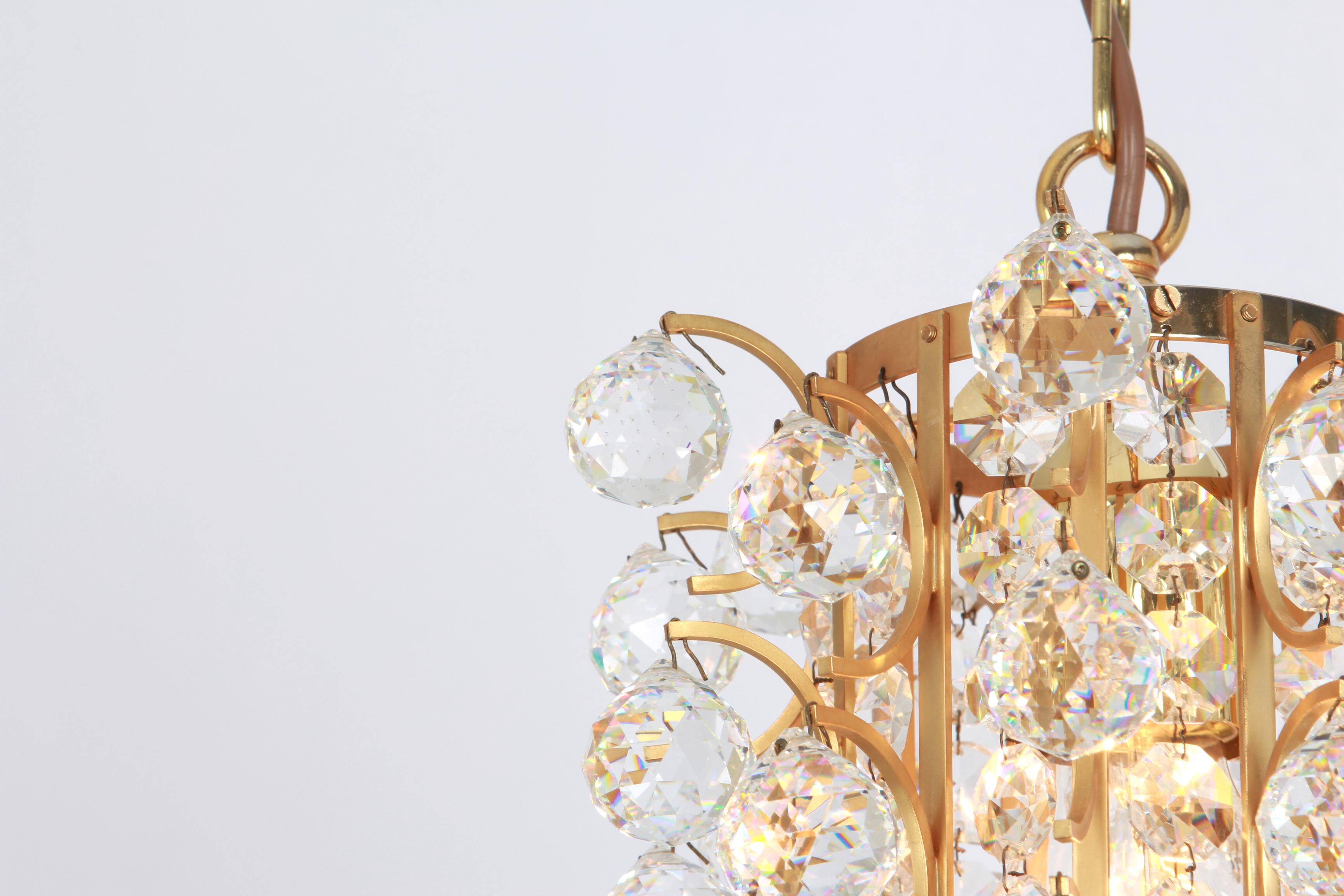 Small golden brass pendant by Christoph Palme, Germany, 1970s.