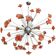 Red flowers Murano glass sputnik chandelier