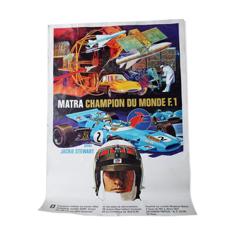 Vintage poster displays formula 1 car poster matra space race technologies