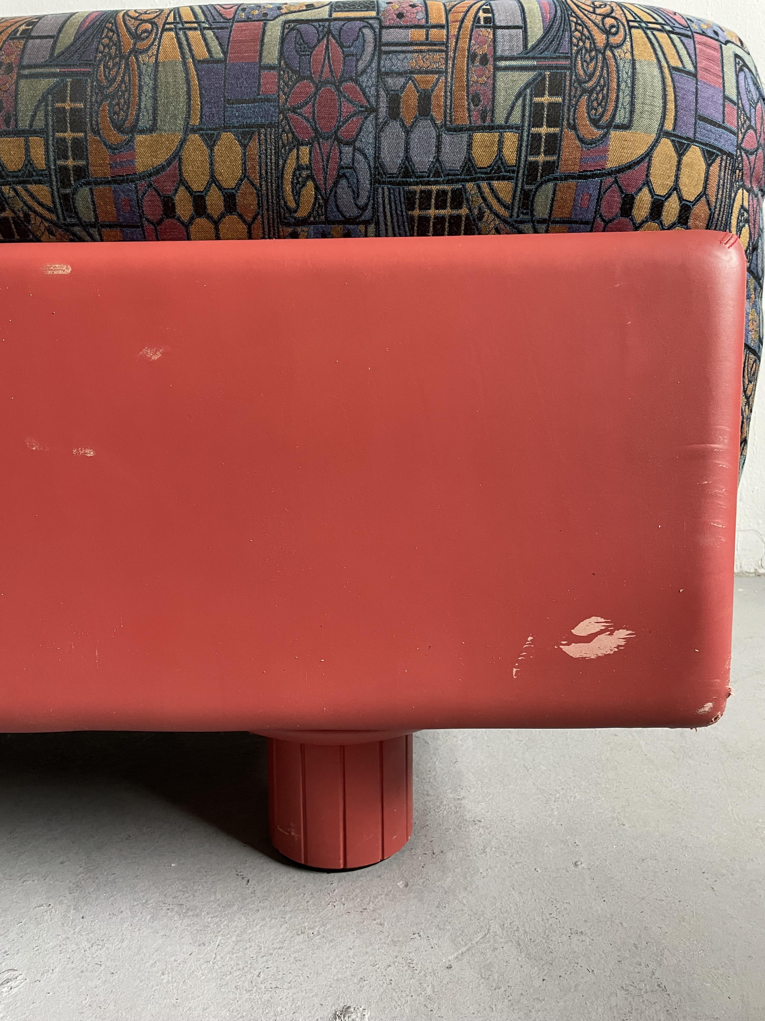 Vintage Italian Sofa from Rossi di Albizzate in Leather and Fabric, Rare Model Designed by Carlo Bar