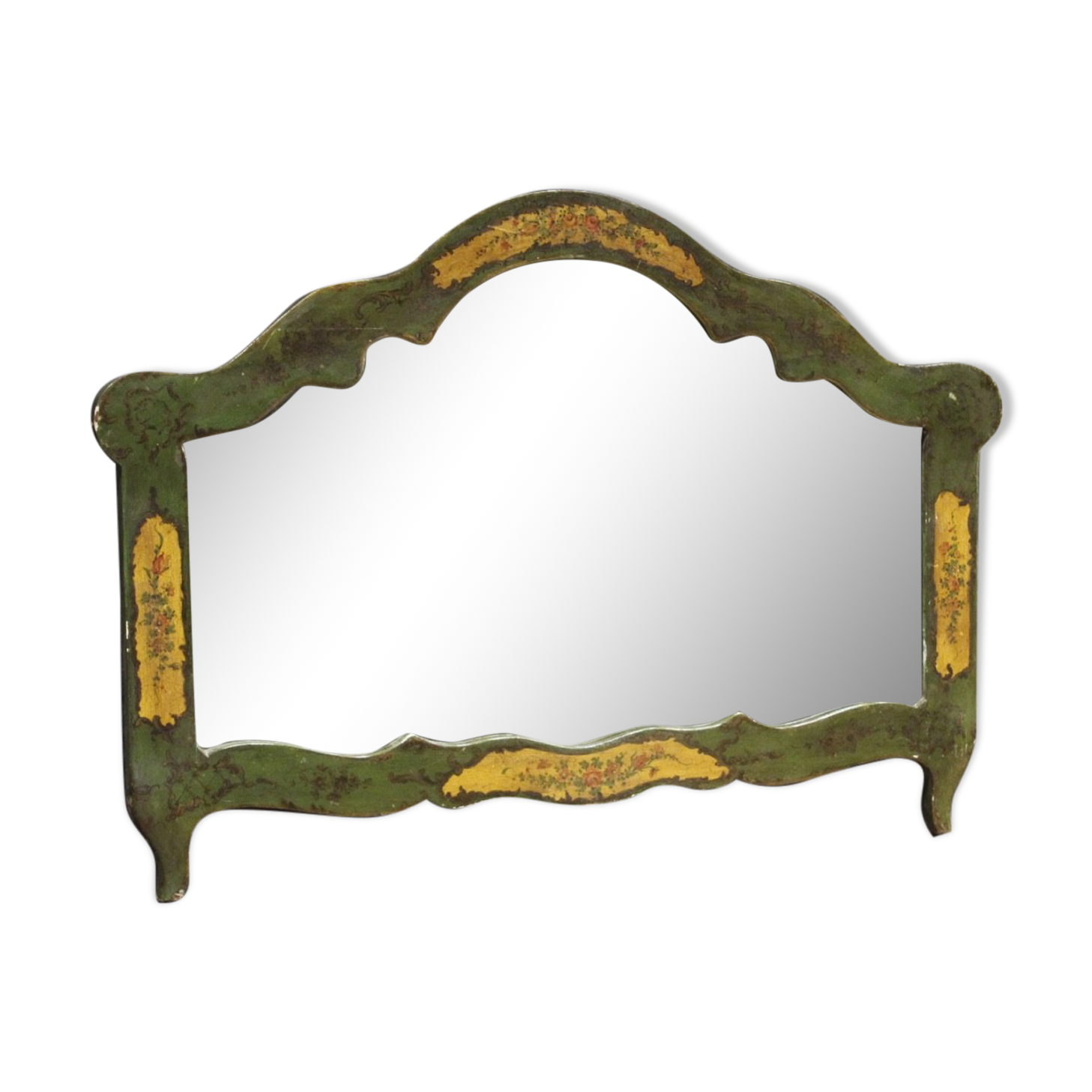 Mirror wooden lacquered and painted 83x115cm