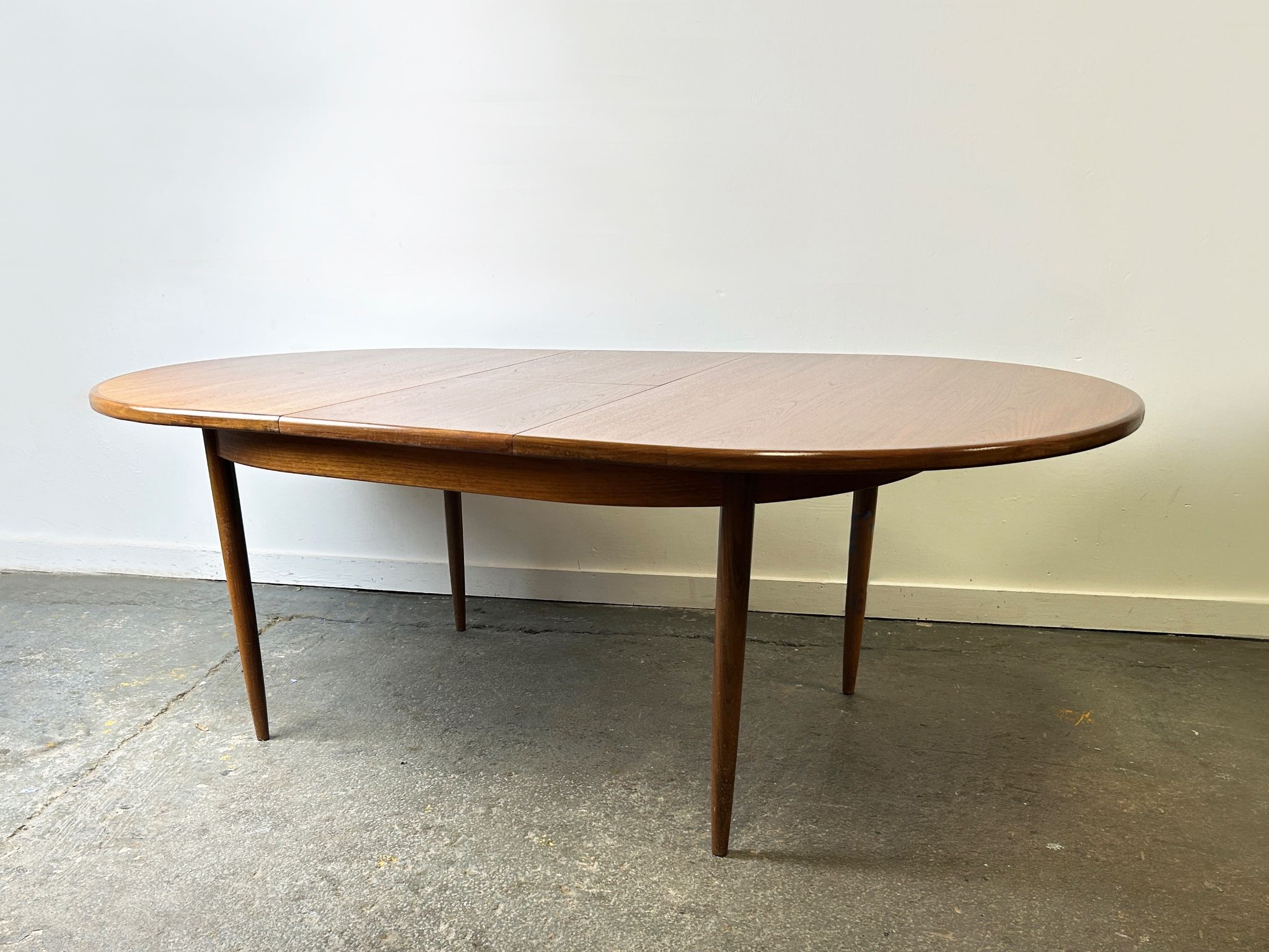 G Plan Fresco Mid Century Teak Extending Oval Dining Table Late 1960s 1970s