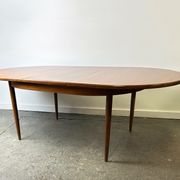 G Plan Fresco Mid Century Teak Extending Oval Dining Table Late 1960s 1970s
