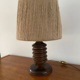 Turned wooden lamp