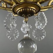 Lustre En Laiton Et Cristal, XXe Siècle
