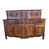 Carved solid walnut sliding buffet – Louis XV style