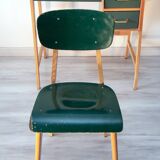 Desk and its green and wood chair, 1950s