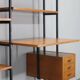 1970s Italian teak shelves unit with desk