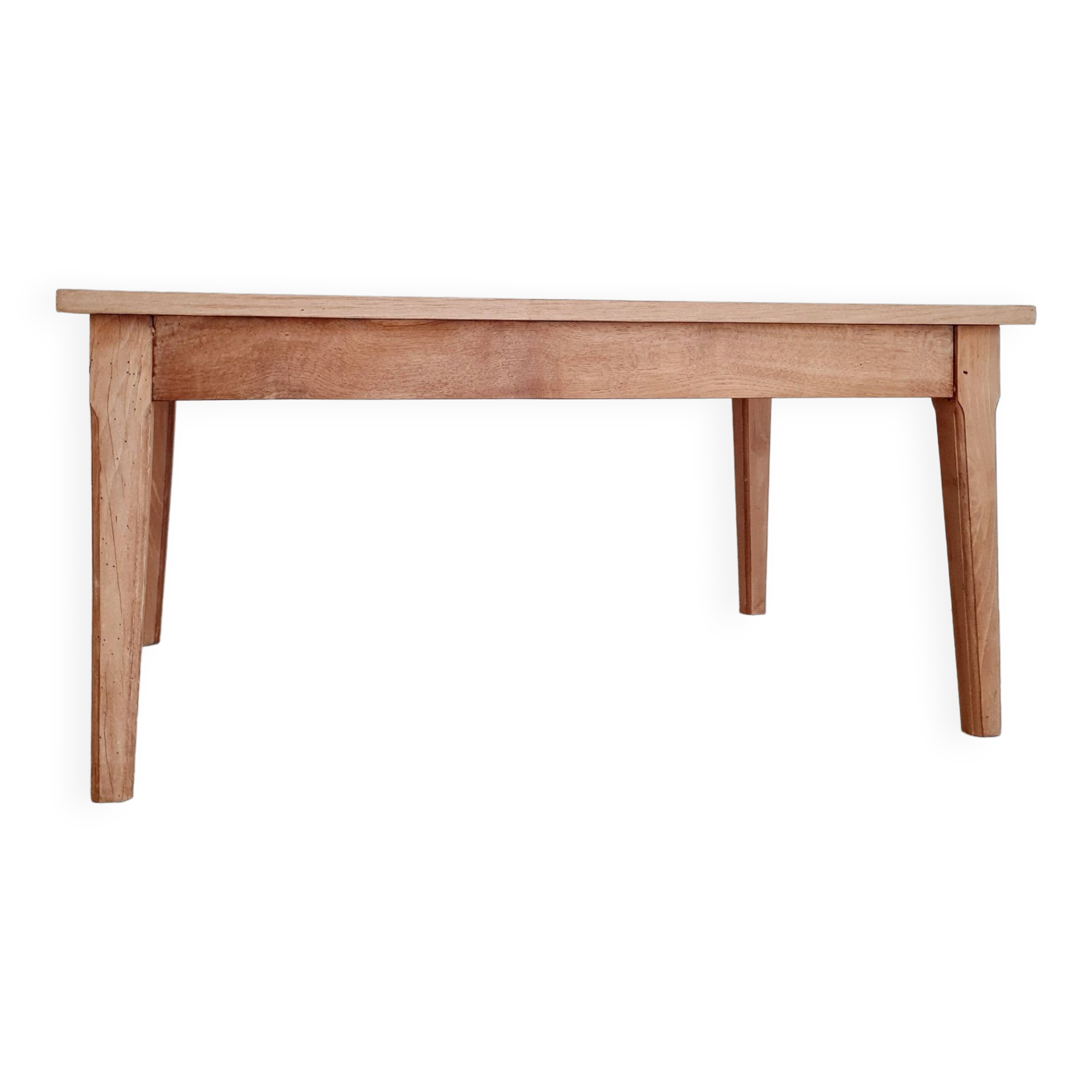 Low oak farm table