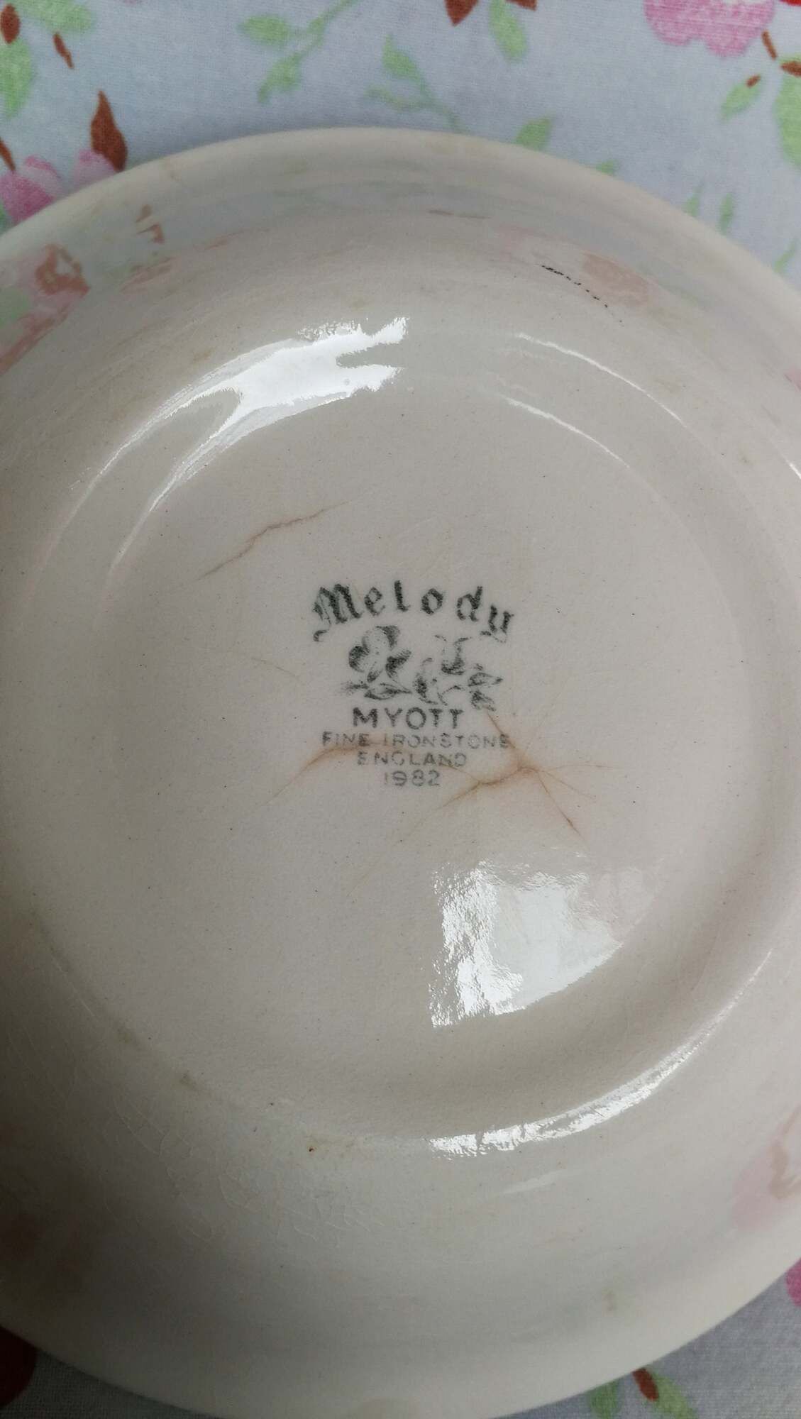 Former Melody Myott Bowl in English Iron Earth Blue Flowers