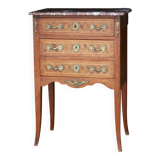 Superb little inlaid chest of drawers with its Louis XV style marble