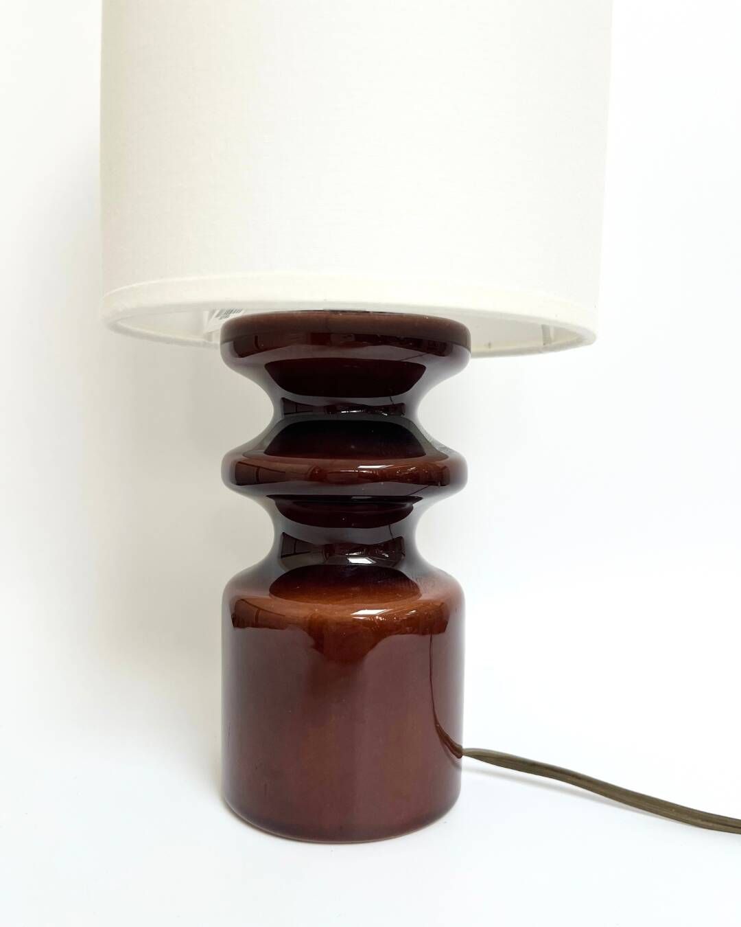 Vintage lamp in frosted brown ceramic – France circa 1970