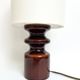 Vintage lamp in frosted brown ceramic – France circa 1970