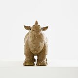 Valérie Courtet rhinoceros sculpture in glazed sandstone circa 2010
