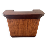 Vintage wooden and rattan counter bar