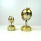 mid century set of globe cigarette dispenser & table lighter Music box Germany 1950