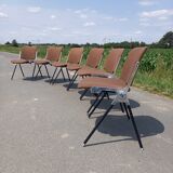 Set of 6 Italian design chairs 70s